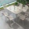 Conjunto de Mesa e Cadeiras Externas para Pátio, Varanda ao Ar Livre, Mesas e Cadeiras de Ferro Artístico para Lazer em Lojas de Chá e Café