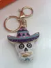 Novo Festival dos Fantasmas de Halloween Transfronteiriço Diamante Metal Chapéu Face de Fantasma Chaveiro Pingente de Bolsa Chaveiro Pequeno Presente