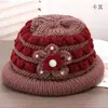 Sombreros para mujeres de mediana edad y ancianas, sombrero cálido de invierno para mamá, grueso con terciopelo, sombrero tipo cubo para personas mayores, abuela, sombrero de lana tejido para señora mayor