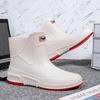 Botas de lluvia de media pantorrilla estilo coreano para hombre y mujer, antideslizantes, impermeables, de moda, con forro polar cálido, zapatos de goma, zapatos cortos para agua, sobrecalzado, transfronterizo