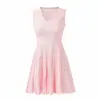 Vestido de Punto Elegante de Verano 2026, Estilo Francés, Ajuste Delgado, Escote en V Hueco, Sin Mangas, Falda de Línea A Plisada