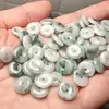 Jadeíta de Grau A de Mianmar com Padrões Florais, Espaçadores de Jade, Acessórios para Pulseira e Colar DIY, Moedas Pequenas de Jade, Pingentes de Paz de Jadeíta Atacado