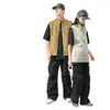 Chaleco de Trabajo Transfronterizo de Nuevo Estilo, Chaqueta Ligera Transpirable Urbana de Moda con Cuello Alto, Sin Mangas, Unisex
