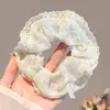 Scrunchie Doce Estilo Francês para Mulheres, Elástico de Cabelo Versátil Ruched de Renda de Alta Qualidade, Faixa para Coque, Corda para Rabo de Cavalo