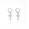Pendientes Geométricos de Acero Inoxidable, Pinzas para Orejas de Moda Clásica Europea y Americana, Pendientes de Cruz Sencillos y Personalizados, Pendientes al por Mayor