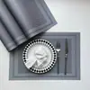 Mantel Occidental de PVC Transfronterizo Hotel Teslin Almohadilla Aislante Térmico Posavasos de Marco Único Hogar Antideslizante Almohadilla Tejida Jacquard de Marco Doble