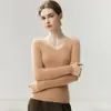 Suéter de Cachemira para Mujer BaiCaiRong Otoño/Invierno 2026 Cuello en V Diseño Versátil Ropa de Punto de Lana para Mujer