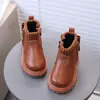Botas de Cuero de Otoño para Niños, Botas Individuales Nuevas de Invierno, Botas para Niñas, Botas de Moda Estilo Británico, Botines Versátiles para Niños