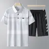 Traje de Verano de Seda Helada de Manga Corta para Papá 2026 Nuevo Traje Deportivo para Edad Media y Mayores Ropa de Verano para el Día del Padre
