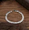 Pulsera Cubana Irregular de Plata de Ley S925 Pulsera Brillante Personalizada Retro Pulsera de Moda Punk Trendy para Hombre