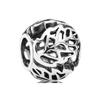 Pulsera Pangadora de Plata Esterlina S925 Hueso de Serpiente Cuentas con Cuentas Cuentas Corazón del Océano Joyería DIY de Venta Caliente