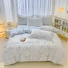 Juego de Ropa de Cama Nuevo de Algodón Puro de Cuatro Piezas 2026, Ropa de Cama 100% Algodón, Funda Nórdica Fresca y Sencilla Estilo Ins, Sábana, Juego de Tres Piezas para Dormitorio~