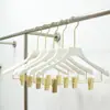 Perchas de Acrílico Blancas para Tiendas de Ropa, Perchas Antideslizantes para Ropa de Niños y Adultos, Pinzas para Pantalones, Logo Personalizado al por Mayor