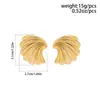 Brincos de Folha de Ginkgo Estilo Metal Exagerado Europeu e Americano Doce Fresco Estilo Praia Oceano Brincos com Padrão de Concha Brincos Vintage