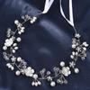 Europeu e Americano Noiva Jóias Bela Flor Artesanal Frisado Headband Crystal Pearl Hair Band Wedding Girl's Headwear Acessórios para o Cabelo