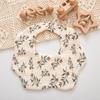 Babeiro de gaze plissada de seis camadas para meninos e meninas, fofo, desenho animado, macio, absorvente, toalha anti-cuspir leite para recém-nascidos