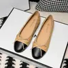 Nuevos Zapatos Planos Casuales Estilo Chanel con Lazo Bloque de Color Piel de Oveja para Mujer, Zapatos de Ballet Planos de Punta Redonda con Patrón de Diamantes