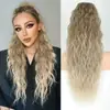 Coleta Sintética Estilo Europeo y Americano para Mujer, Cabello Largo Rizado Ondulado, Rizado Tipo Maíz Esponjoso, Coleta con Pinza de Garra, Fibra de Alta Temperatura