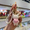 Chaveiro de urso de amor criativo carregando bom abate correndo com o mesmo pingente de chaveiro de boneca de casal pingente de saco de carro