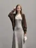 Estilo Coreano Roupa Preguiçosa de Alta Qualidade Cardigã Externo de Tricô Feminino Outono Relaxado Manga Morcego Suéter Echarpe 9127