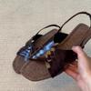 Zapatos de Mujer Hechos a Mano de Lujo Nicho Verano 2025 Sandalias Retro de Comercio Exterior para Usar al Aire Libre
