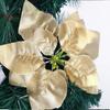 Suministros de Decoración Navideña Flores de Navidad Flores Rojas de Plástico Decoración para Árbol de Navidad Accesorios de Flores Artificiales Dorados y Plateados Mate