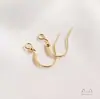 Ala Color-Preservante Oro Claro 14K Oro Real 18K Gancho Plano para Oreja Pendientes DIY Joyería Gancho para Oreja Accesorios Hechos a Mano Material