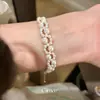 Pulsera de Perlas Brillantes, Estilo Suave y Lujoso, Joyería de Alta Gama a la Moda, Versátil al por Mayor para Mujeres