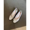 Versão em Pele de Ovelha~Sapatilhas Estilo Francês Slip-On com Bico Redondo, Boca Rasa e Laço, com Aumento de Altura Oculto, Brisa Suave da Noite
