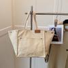 Bolsa Tote de Lona Casual Simples Feminina Bolsa de Ombro Grande Capacidade Portátil Bolsa Feminina Atacado Moda Retrô Tendência de Internet Bolsa Grande