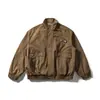 Yidao Vintage 2026 Primavera Novo Japonês Retrô Insígnia Bolso Grande Casual Solto Gola Alta Jaqueta de Trabalho