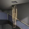 Candelabro de Escalera Minimalista Moderno Creativo Rectangular Villa Candelabro Edificio Rectangular Luz Nórdica Lujo Loft Sala de Estar Candelabro