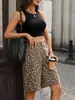 Roupas Femininas Europeias e Americanas E-commerce Transfronteiriço Estação Independente Amazon Nova Estampa de Leopardo Moda Shorts Jeans de Cinco Pontos Calças Casuais Tendência