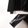 Transfronterizo 2026 nuevo modelo chaqueta de cuero de oveja encerado para mujer con cuello alto estilo biker abrigo corto al por mayor moderno