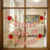 Exclusivo para ventas transfronterizas: Manzanas decorativas de fieltro y pancartas de pompones coloridos para la temporada de regreso a clases en preescolar, decoraciones para el aula, dropshipping OEM