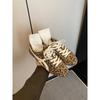 Zapatos de Entrenamiento Retro con Estampado de Leopardo de Cuero de Vaca que Aumentan la Altura 5 cm para Mujer 2025 Nuevo Estilo Tenis Casuales