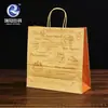 Nueva Bolsa de Mano Naranja de Papel Kraft Bicolor con Costuras Bolsa de Embalaje para Hornear Pastel Fideos Bolsa de Embalaje para Alimentos Snack