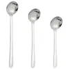 Cuchara de Acero Inoxidable Spot Grado Alimenticio 304 Cuchara Plana Profundizada para el Hogar Cuchara Redonda para Postre Café Mango Largo Cuchara para Revolver