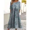 26 Novos Produtos Transfronteiriços Temu Amazon Aliexpress Moda Estampa Digital Vestido Feminino Soltinho Fábrica de Origem