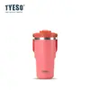 Caneca Térmica Grande para Carro TYESO Portátil para Esportes Café para Mulheres Garrafa com Canudo para Escritório
