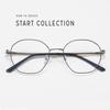 68892 marco de gafas de moda poligonales para miopía para hombre y mujer marco artístico retro para realzar el rostro combinación de pierna de acero y plástico grado de coincidencia