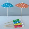 Pegatina de Paraguas de Palmera de Coco Hawaiana Desechable Papel de Cóctel Mini Pegatina Decorativa Paraguas de Sandía Pegatina de Piña Estéreo