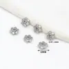 Retenção de Cor Elevada Ouro Real 18K Cravejado de Diamantes Engrenagem Floco de Neve Contas Espaçadoras Pulseira Colar Contas Artesanal DIY Joias C21