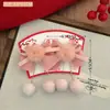 Nova Presilha de Cabelo com Bola de Pelúcia e Franja Estilo Chinês para Meninas, Doce e Festiva, Alto Apelo Estético, Acessório de Cabelo com Atmosfera de Ano Novo