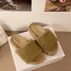 Pantuflas peludas de felpa para mujer para otoño, zapatos peludos de alta gama para usar en exteriores, nuevas sandalias de lana de cordero esponjosas estilo 2026
