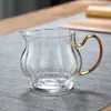 Conjunto de Chá Fair Cup de Vidro Estilo Japonês Borossilicato Alto com Alça Divisor de Chá Bule em Forma de Flor Conjunto de Chá Kung Fu com Alça