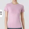 Camiseta Deportiva de Manga Corta de Secado Rápido para Fitness, Alta Elasticidad, para Entrenamiento al Aire Libre, Transpirable, Top Deportivo, Ropa de Yoga