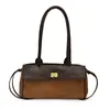 Bolso baguette pequeño retro estilo Chanel con patrón de diamantes, patchwork de PU mate y cadena, nueva colección 2026, bolso de hombro versátil para el trabajo