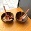 Coreia do Sul Ins Fofo Natural Casca de Coco Tigela Pequena Tigela de Sobremesa para Iogurte Doméstica Cellas Salah Tigela