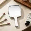 Espejo de Mano para Maquillaje Electroplateado con Alto Valor Estético y Sensación de Lujo, Espejo Portátil Estilo Princesa Retro DIY con Mango Plateado de Onda de Agua